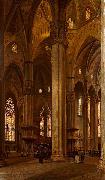 Arturo Ferrari Interior of Milan Cathedral USA oil painting artist